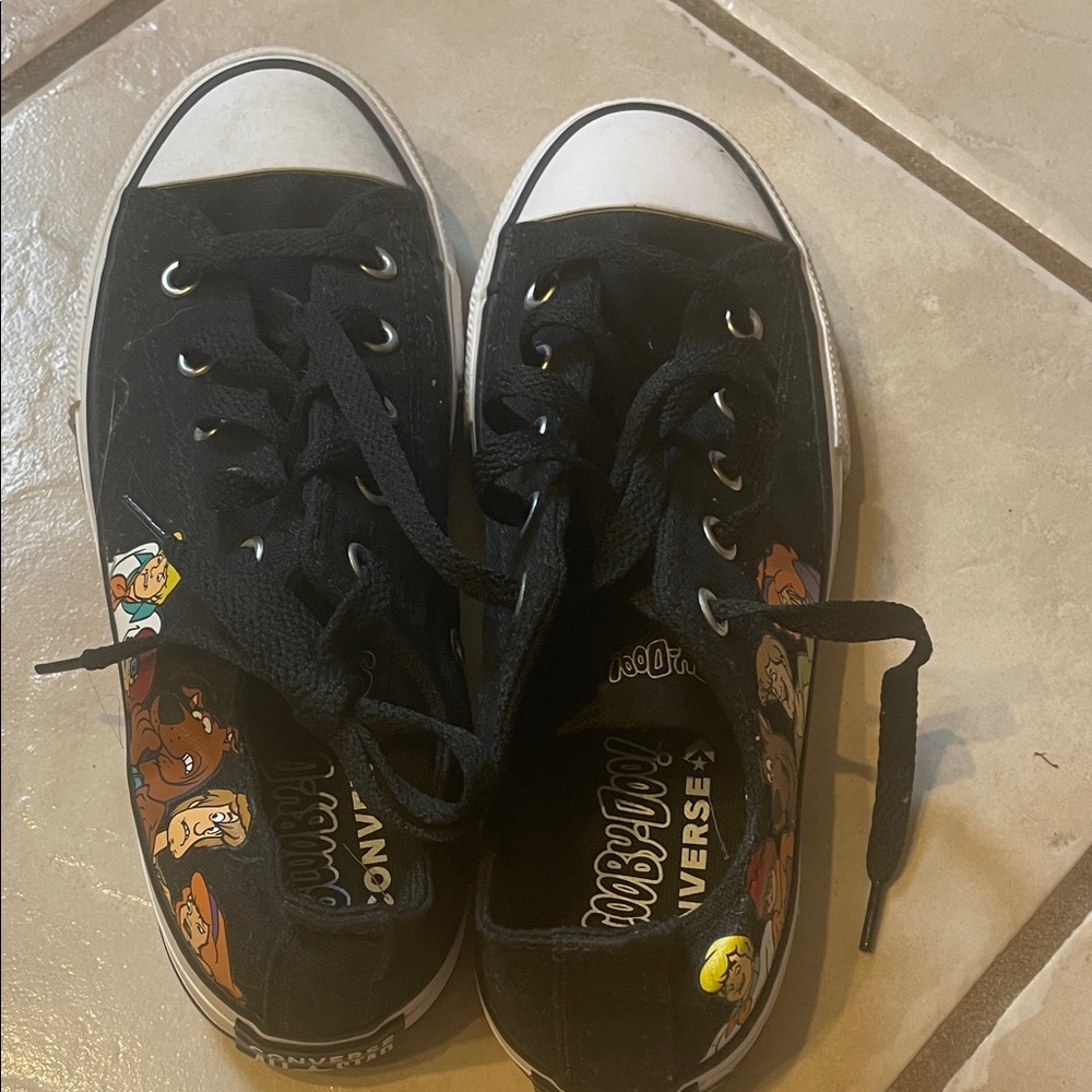 Converse Kids Black and White Scooby Doo Sneakers